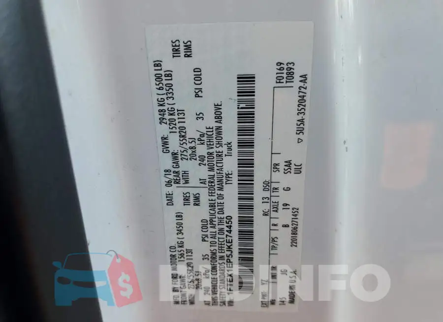 1FTEX1EP5JKE74450 Photo# 12