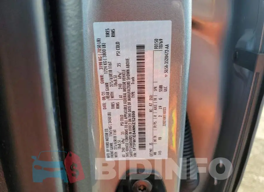 1FTFW1E84MKE52699 Photo# 12