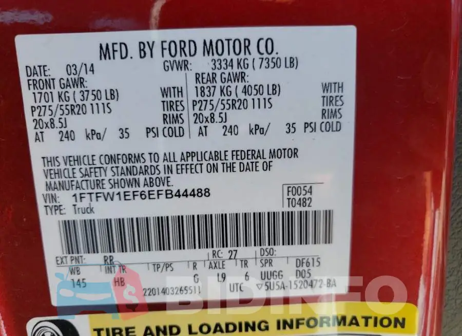 1FTFW1EF6EFB44488 Photo# 12