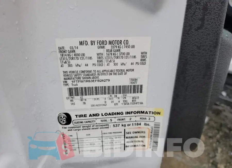 1FTFW1R63EFB26279 Photo# 12