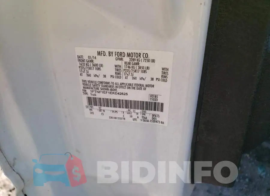 1FTNF1EF1EKD42625 Photo# 12