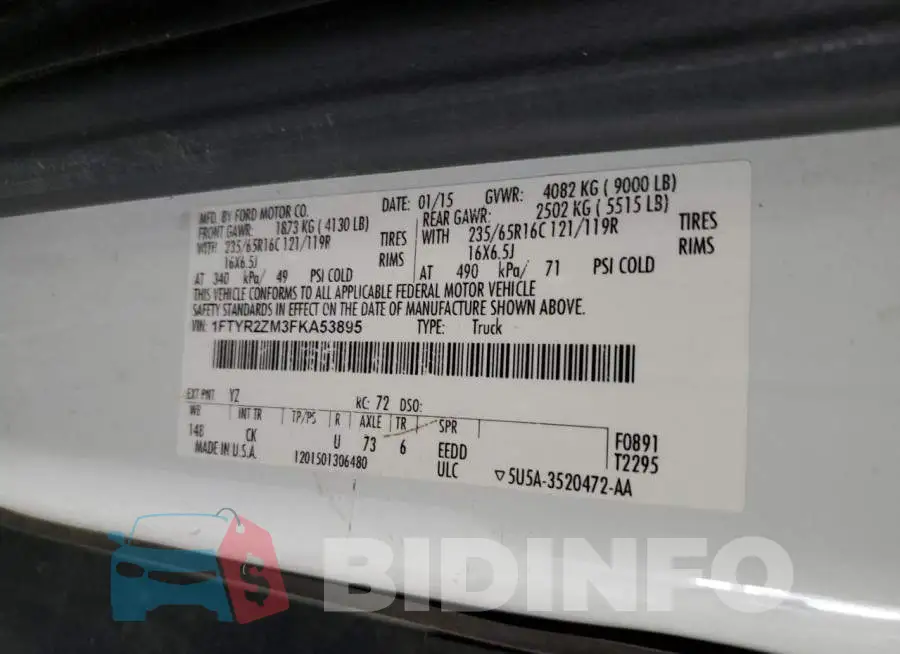 1FTYR2ZM3FKA53895 Photo# 13