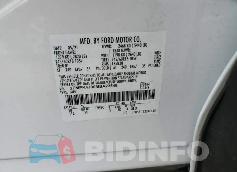 2FMPK4J90MBA23548 Photo# 13