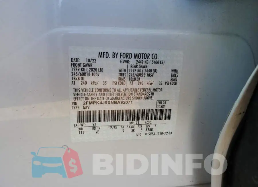 2FMPK4J9XNBA92071 Photo# 14