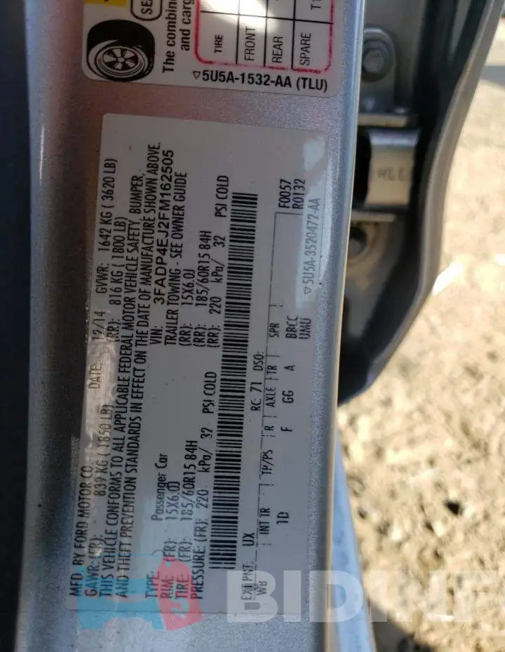 3FADP4EJ2FM162505 Photo# 12