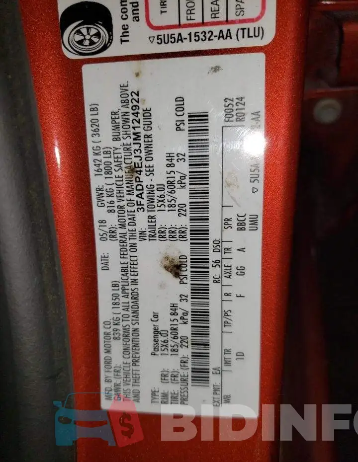 3FADP4EJ3JM124922 Photo# 13