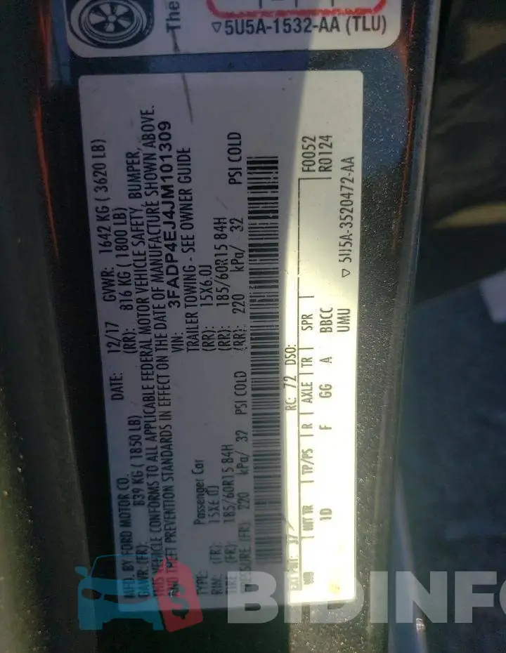 3FADP4EJ4JM101309 Photo# 12