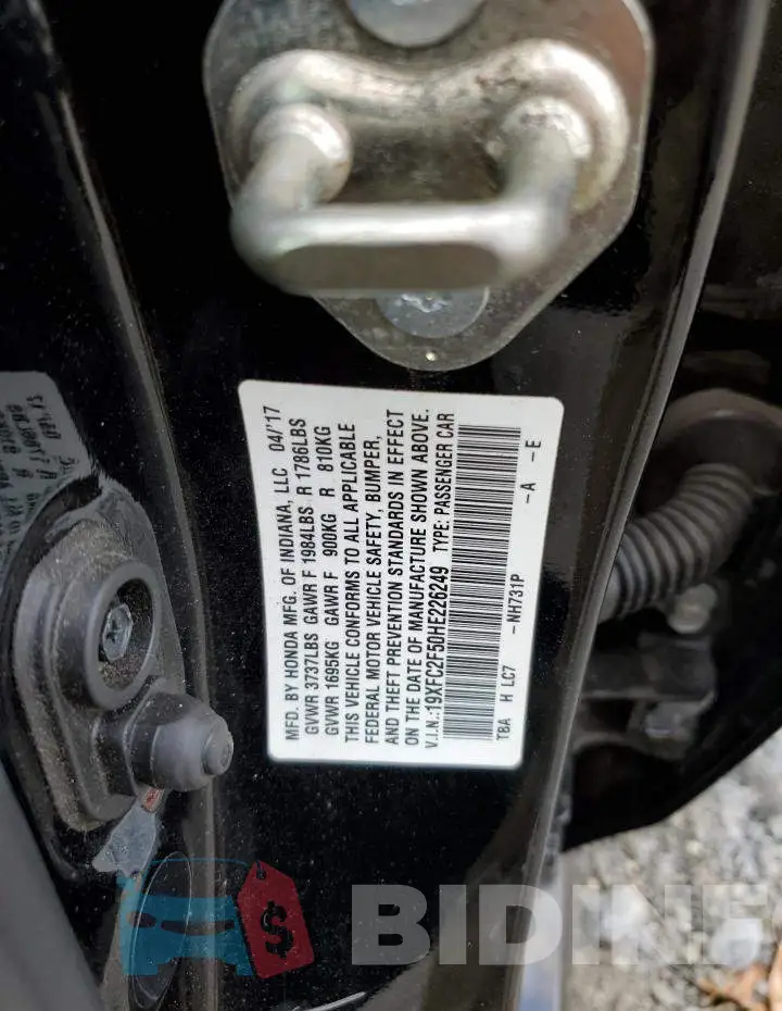 19XFC2F50HE226249 Photo# 12