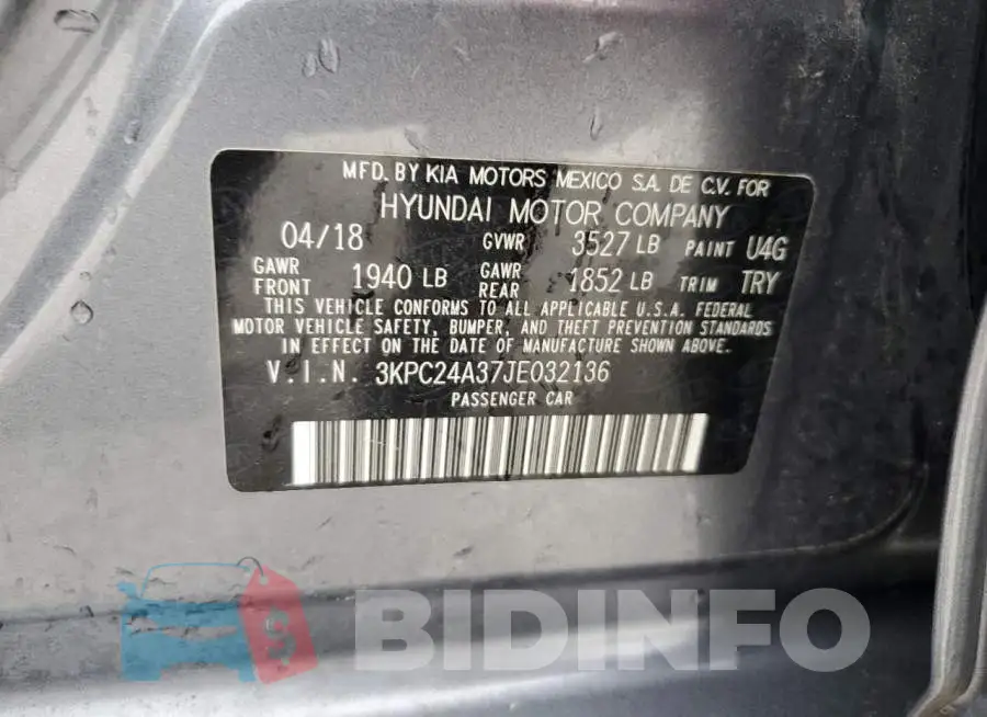 3KPC24A37JE032136 Photo# 13