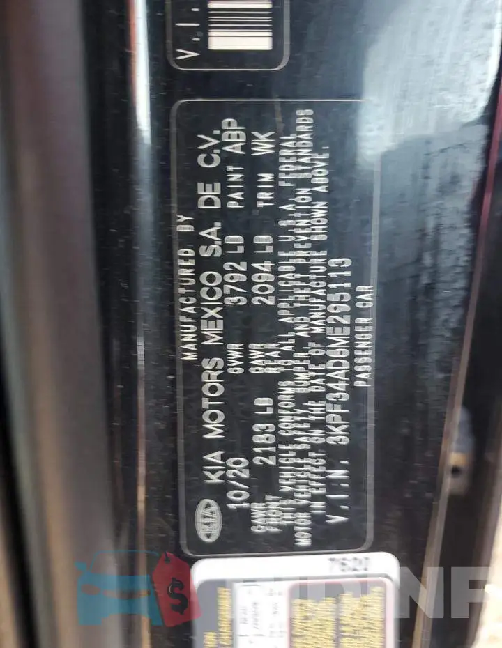 3KPF34AD6ME295113 Photo# 12