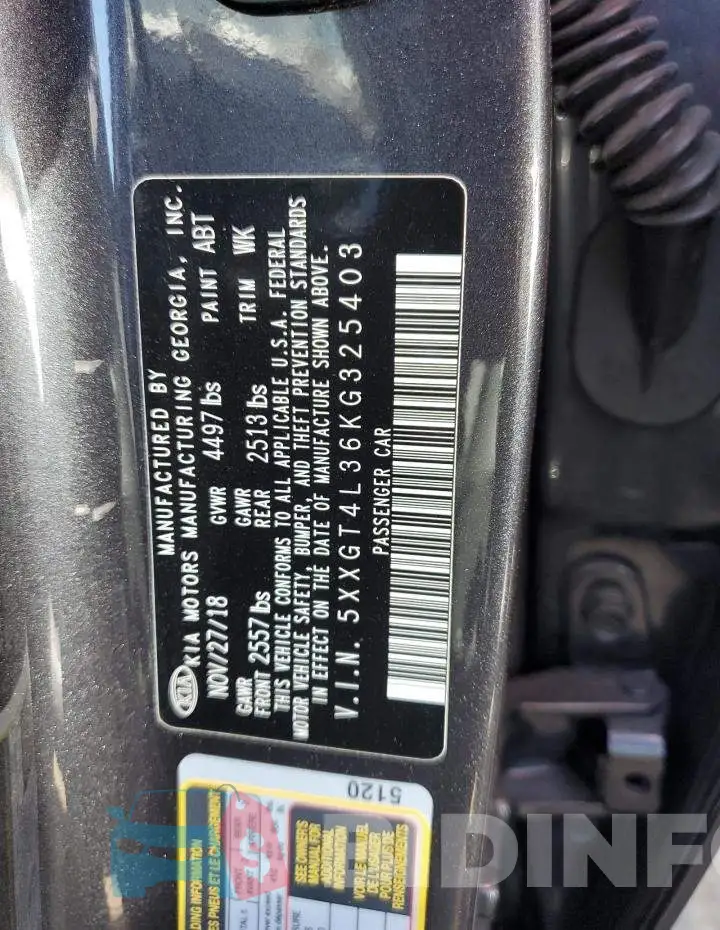 5XXGT4L36KG325403 Photo# 12