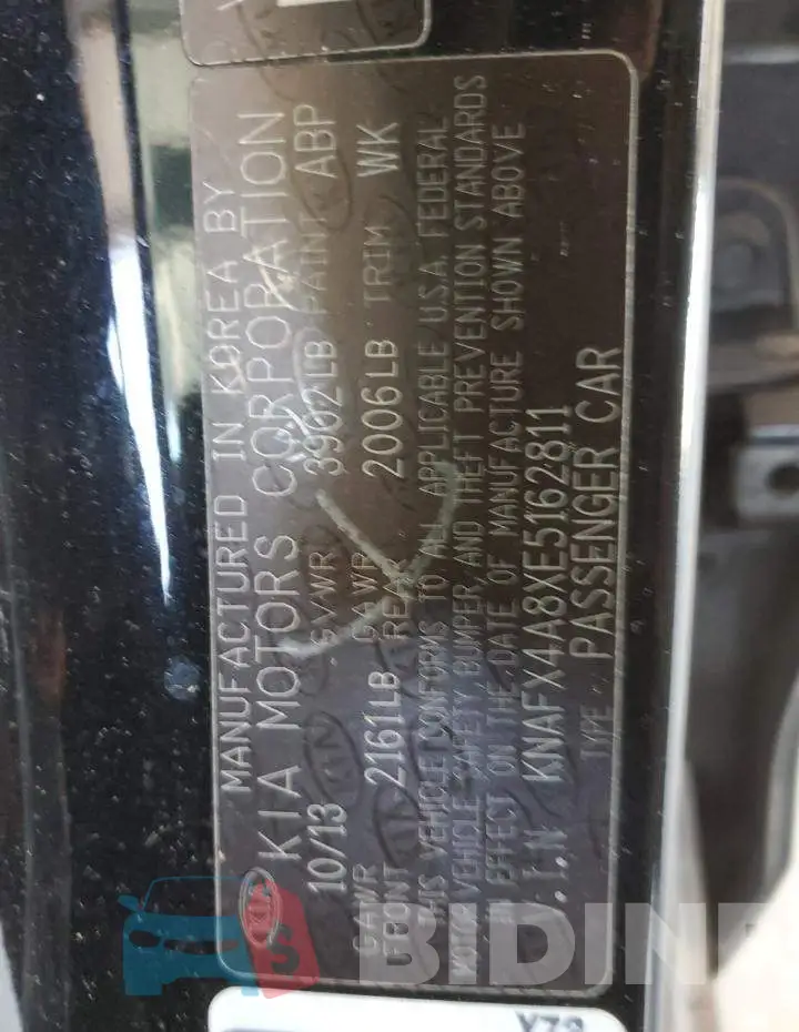 KNAFX4A8XE5162811 Photo# 12