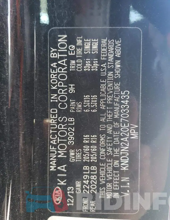 KNDJN2A20E7033435 Photo# 13