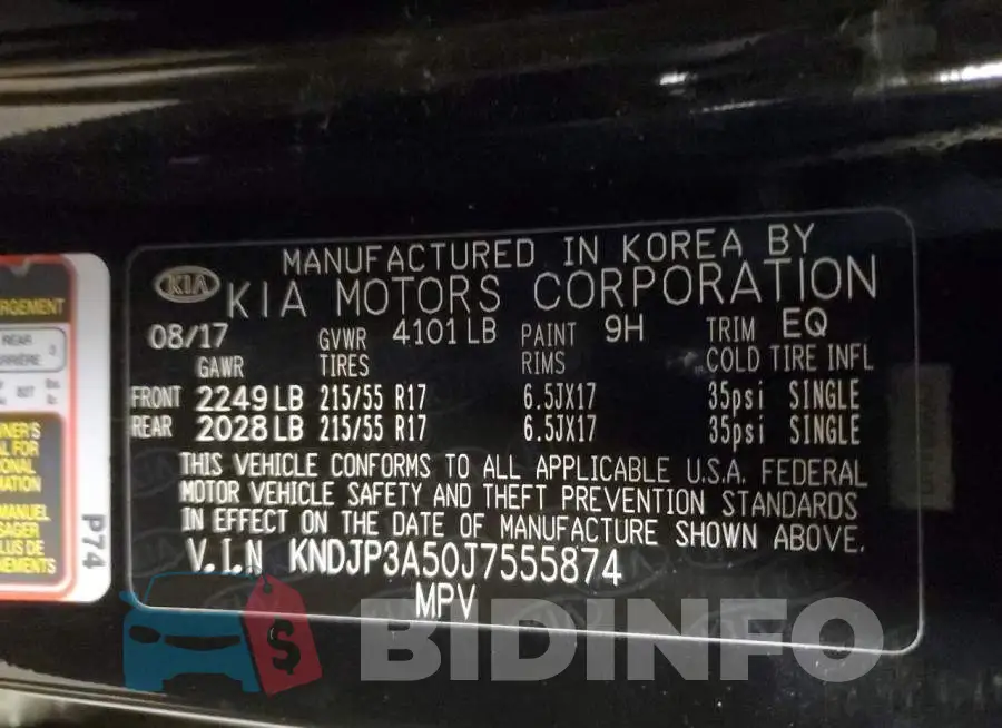 KNDJP3A50J7555874 Photo# 12