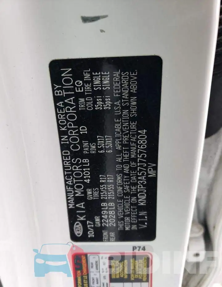 KNDJP3A57J7576804 Photo# 13