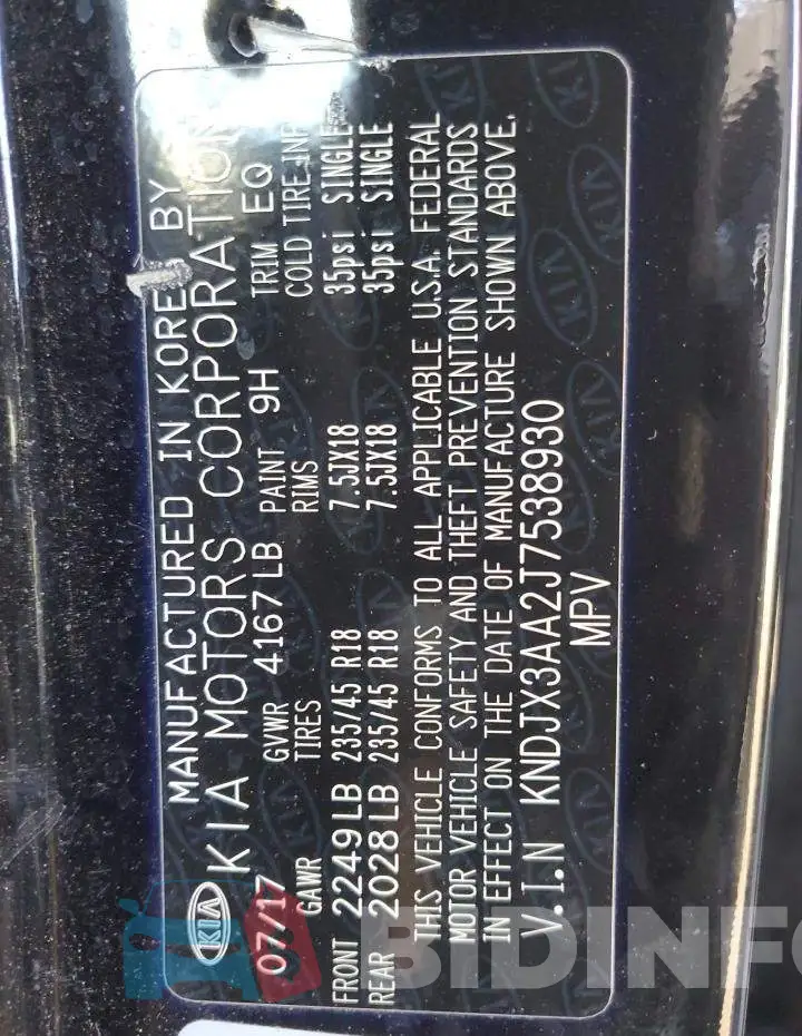 KNDJX3AA2J7538930 Photo# 13