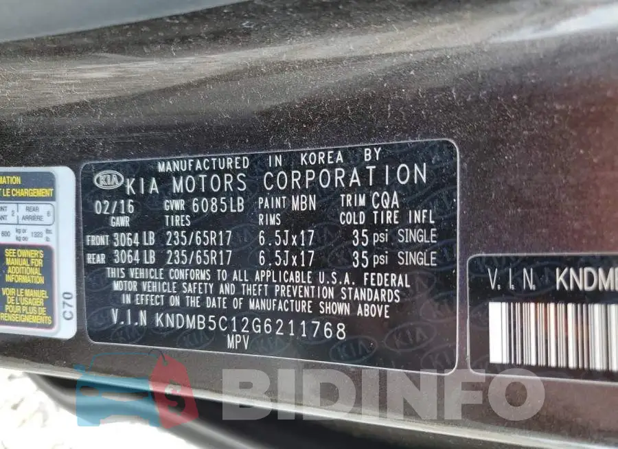 KNDMB5C12G6211768 Photo# 13