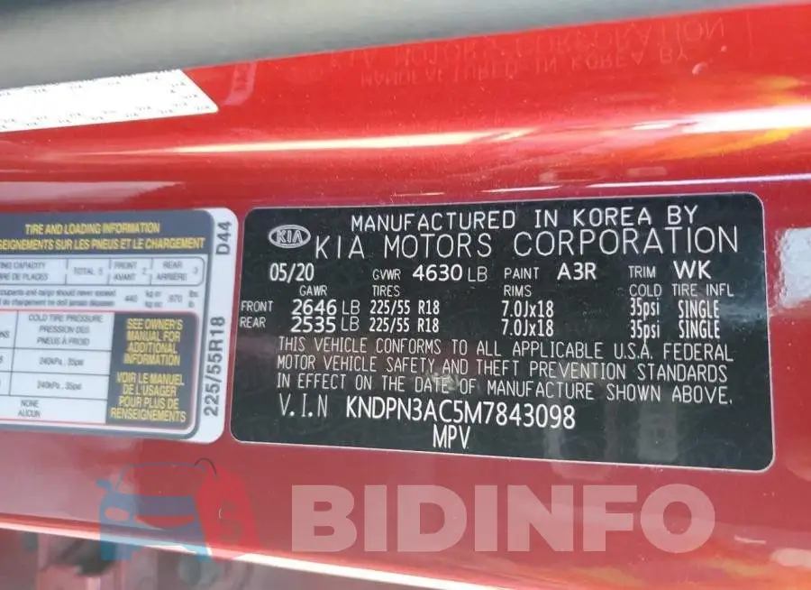 KNDPN3AC5M7843098 Photo# 12