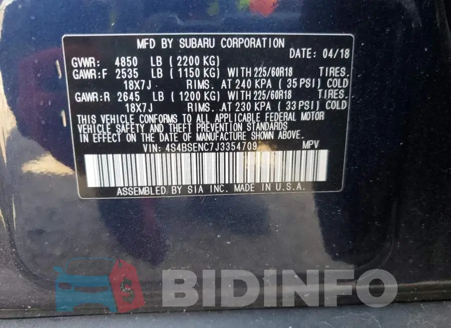 4S4BSENC7J3354709 Photo# 13
