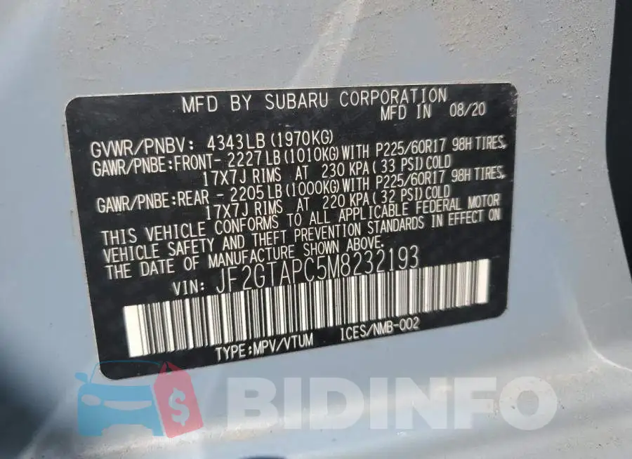 JF2GTAPC5M8232193 Photo# 12
