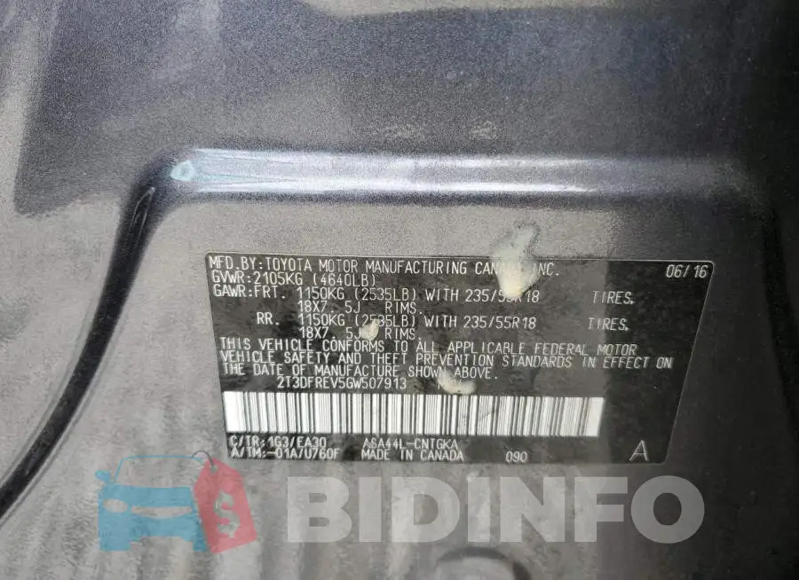 2T3DFREV5GW507913 Photo# 13