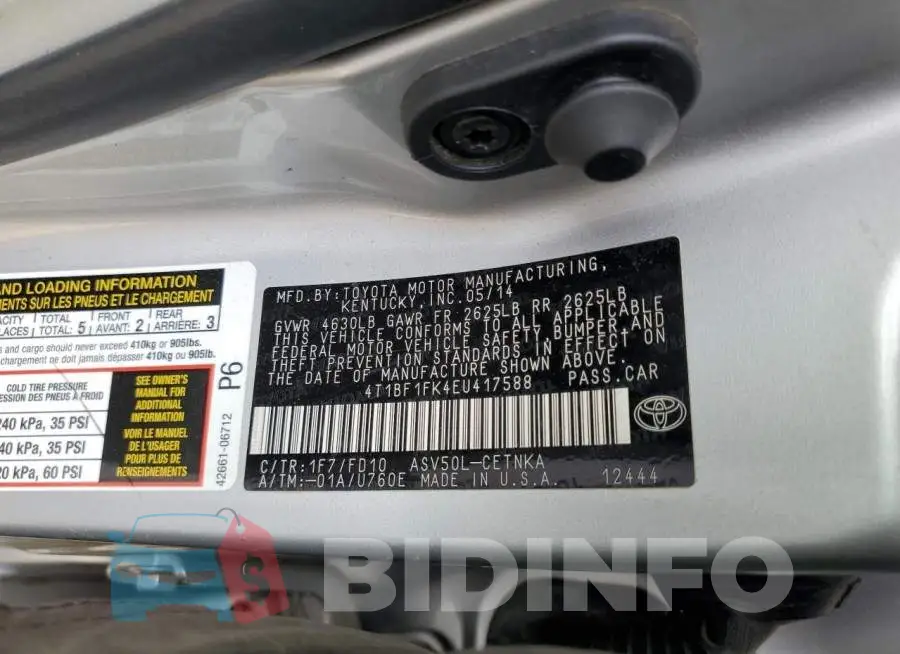 4T1BF1FK4EU417588 Photo# 12