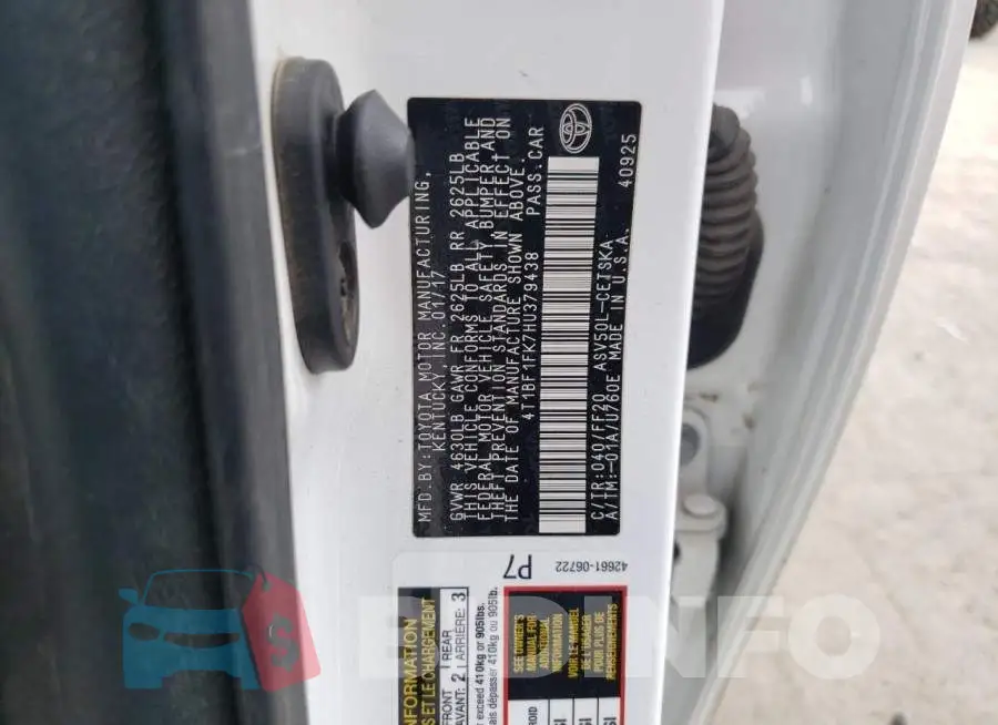 4T1BF1FK7HU379438 Photo# 12