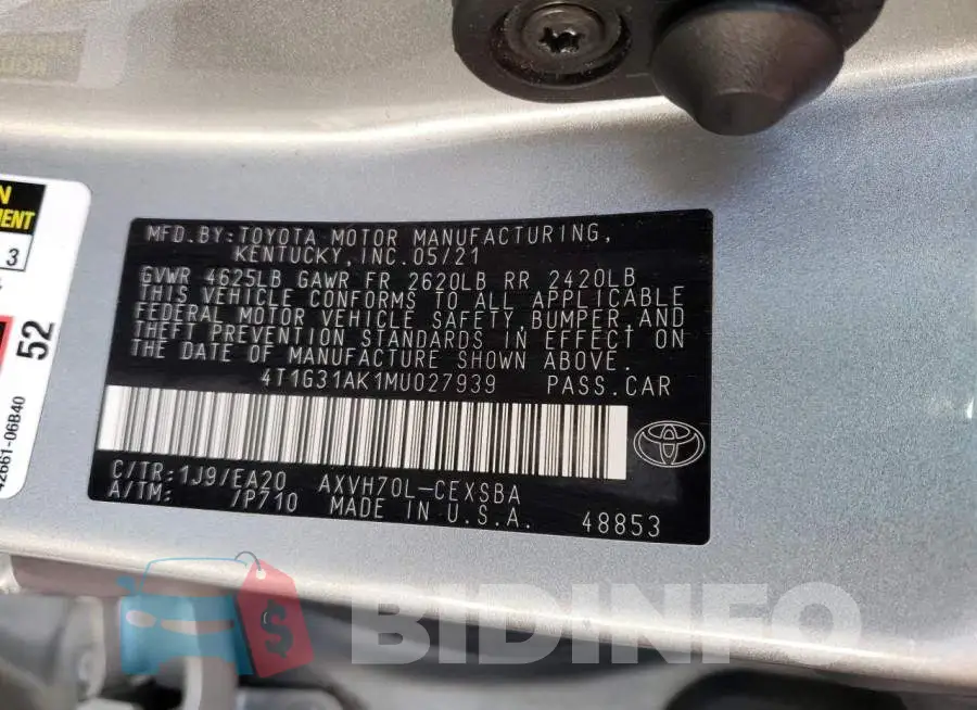 4T1G31AK1MU027939 Photo# 12