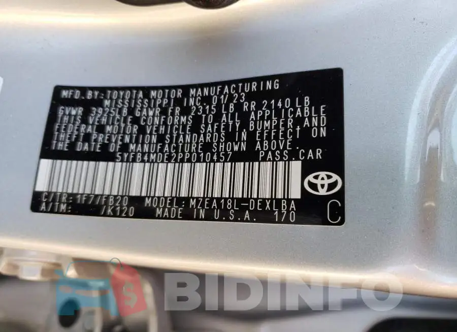 5YFB4MDE2PP010457 Photo# 13