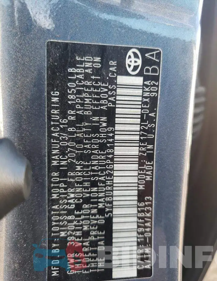 5YFBURHE2GP481449 Photo# 12