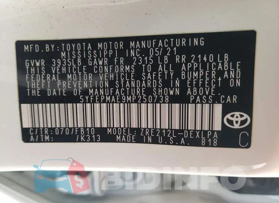 5YFEPMAE9MP250738 Photo# 12