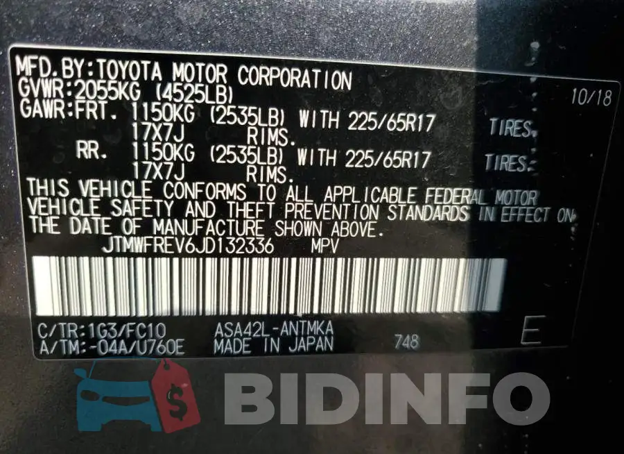 JTMWFREV6JD132336 Photo# 12