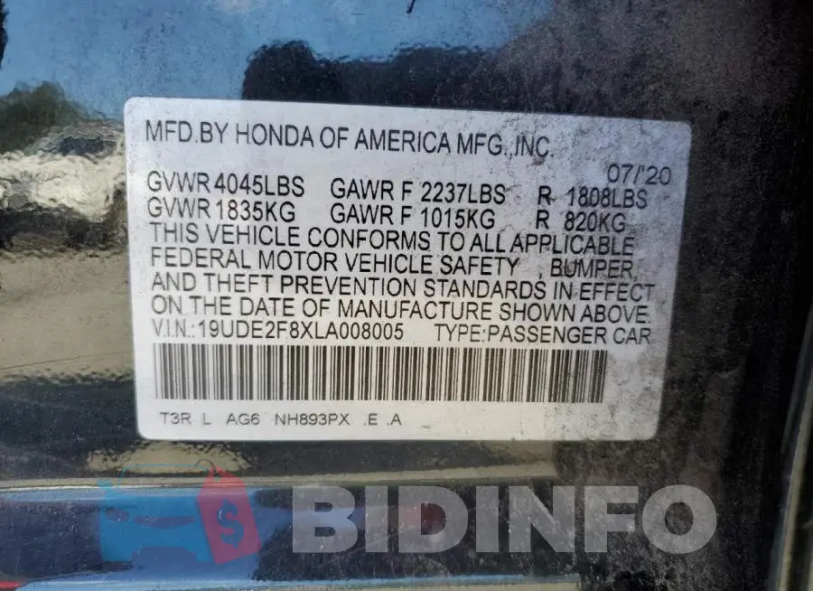 19UDE2F8XLA008005 Photo# 12