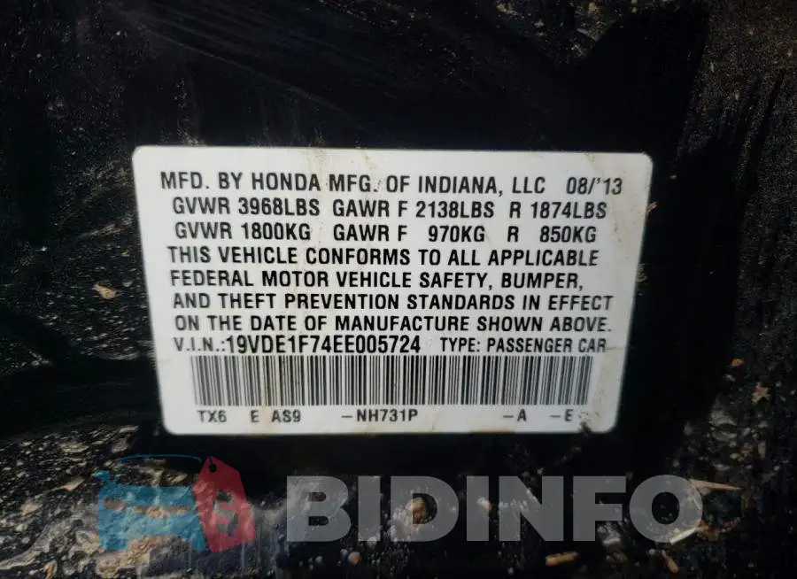 19VDE1F74EE005724 Photo# 10