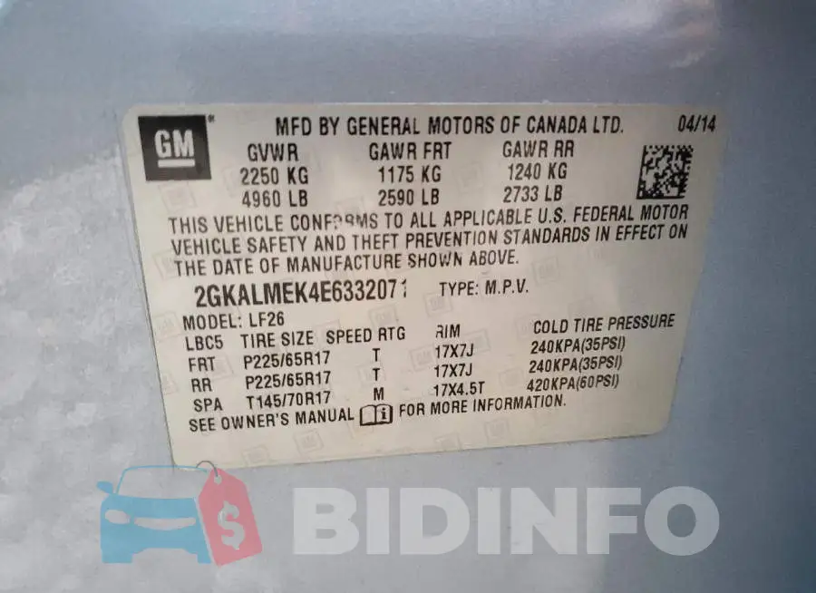 2GKALMEK4E6332071 Photo# 12