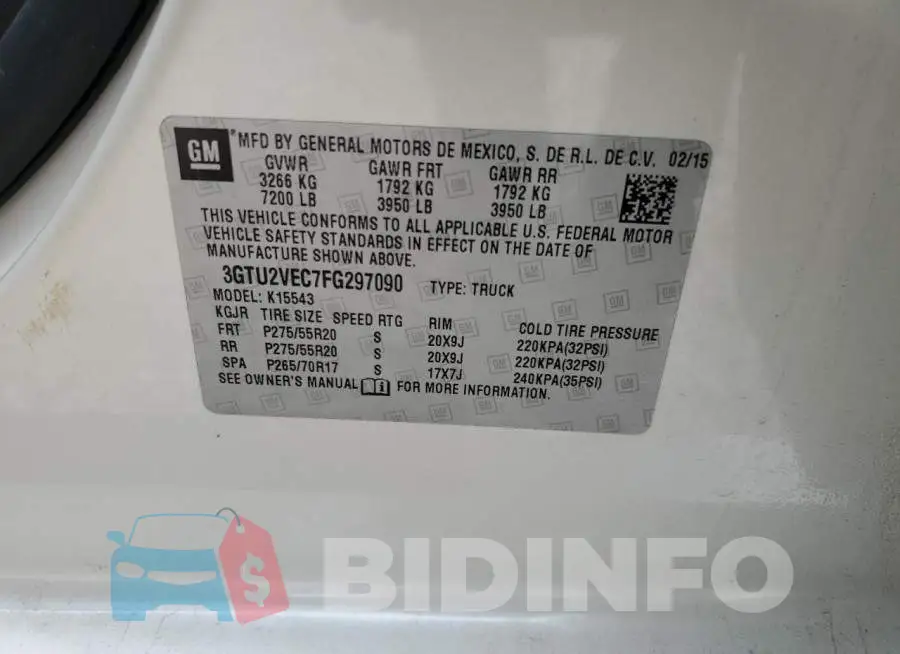 3GTU2VEC7FG297090 Photo# 12