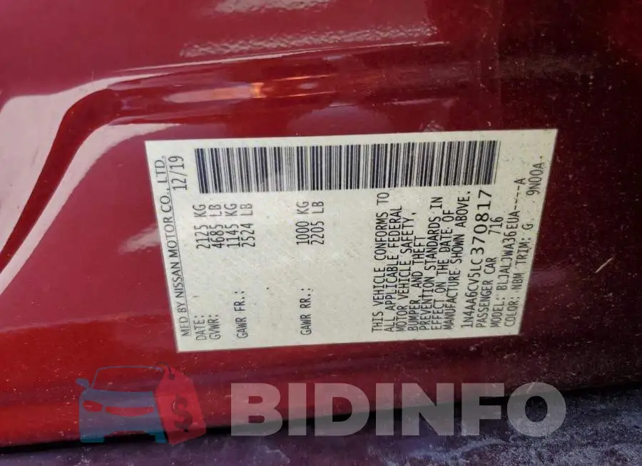 1N4AA6CV5LC370817 Photo# 13