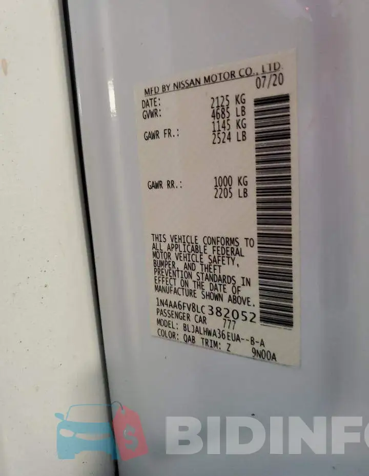 1N4AA6FV8LC382052 Photo# 12