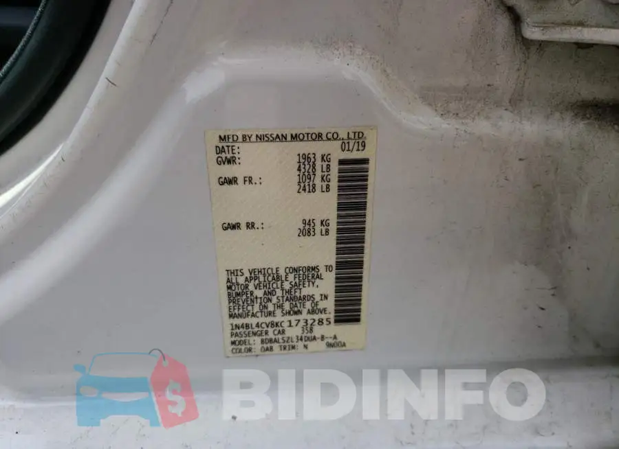 1N4BL4CV8KC173285 Photo# 12