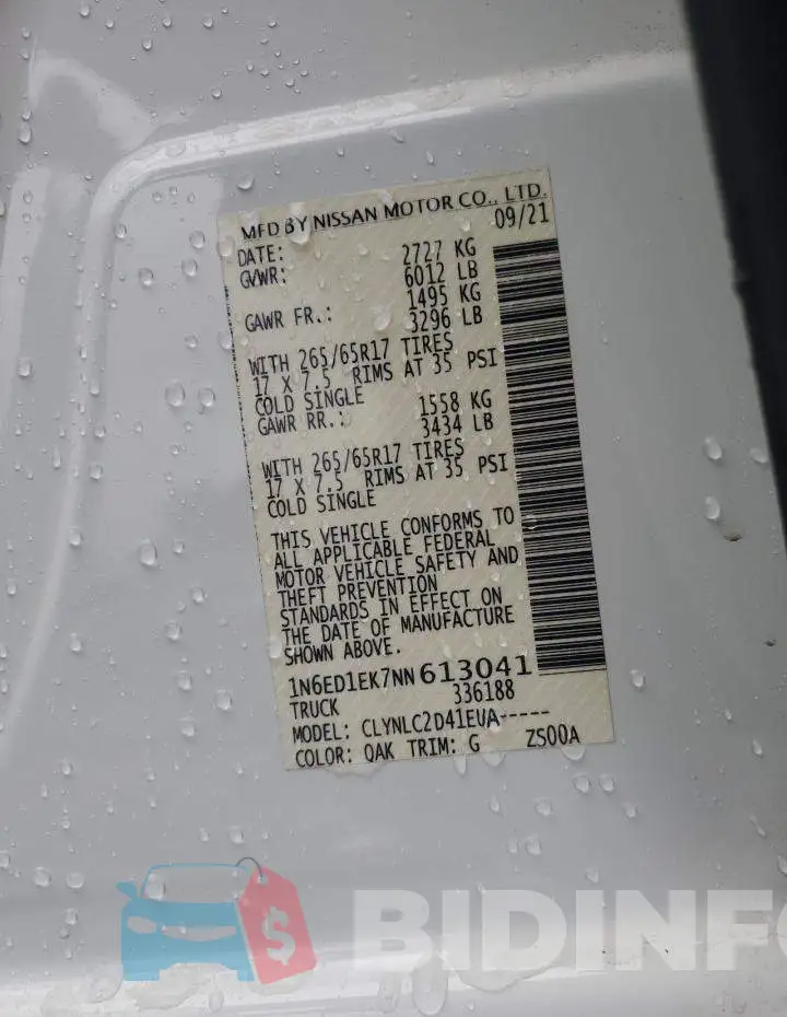 1N6ED1EK7NN613041 Photo# 12