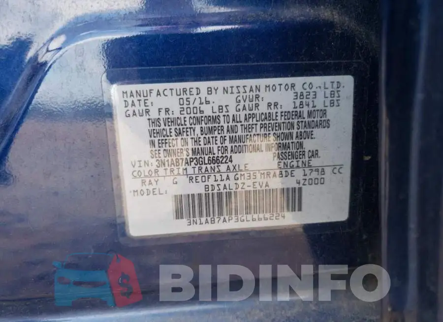 3N1AB7AP3GL666224 Photo# 12