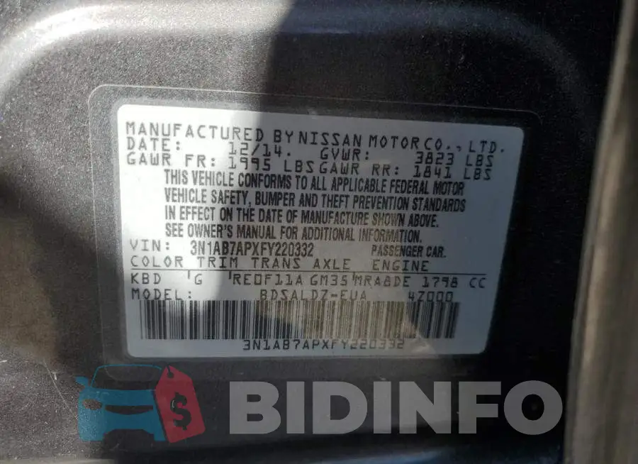 3N1AB7APXFY220332 Photo# 12