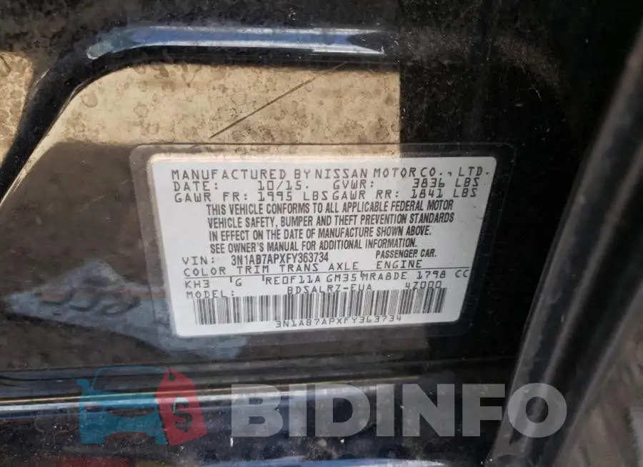 3N1AB7APXFY363734 Photo# 12