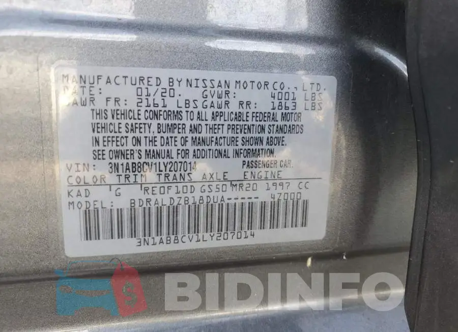 3N1AB8CV1LY207014 Photo# 12