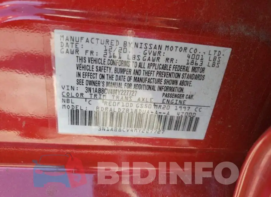 3N1AB8CV4MY227727 Photo# 13