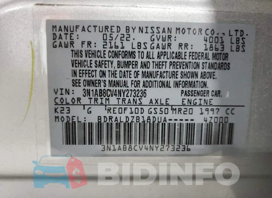 3N1AB8CV4NY273236 Photo# 12