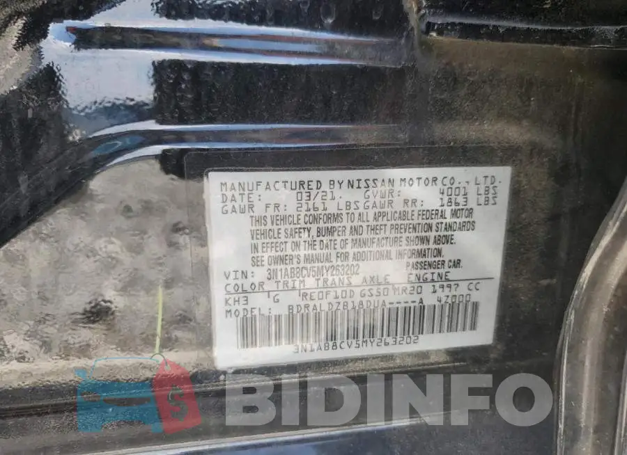 3N1AB8CV5MY263202 Photo# 12
