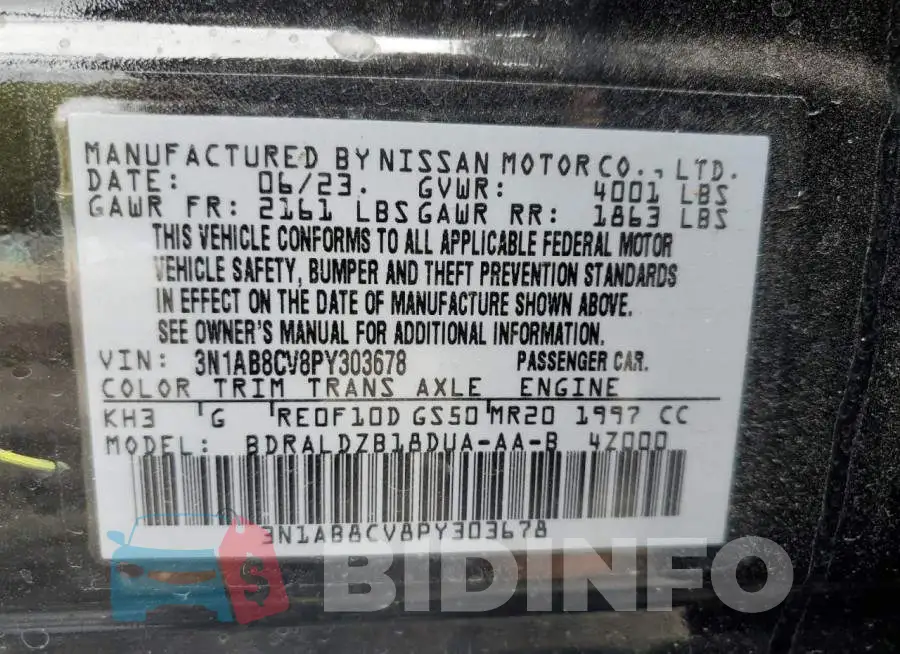 3N1AB8CV8PY303678 Photo# 12