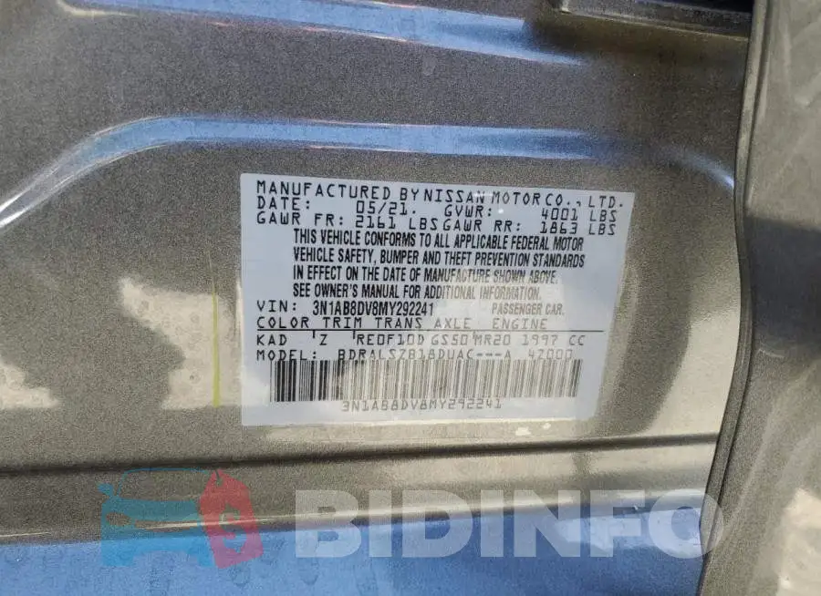 3N1AB8DV8MY292241 Photo# 13