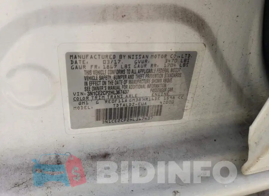 3N1CE2CP2HL367437 Photo# 12